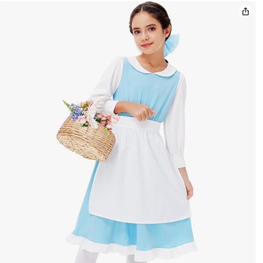 Belle Costume, Halloween Princess Costume - Size 11-12 Years